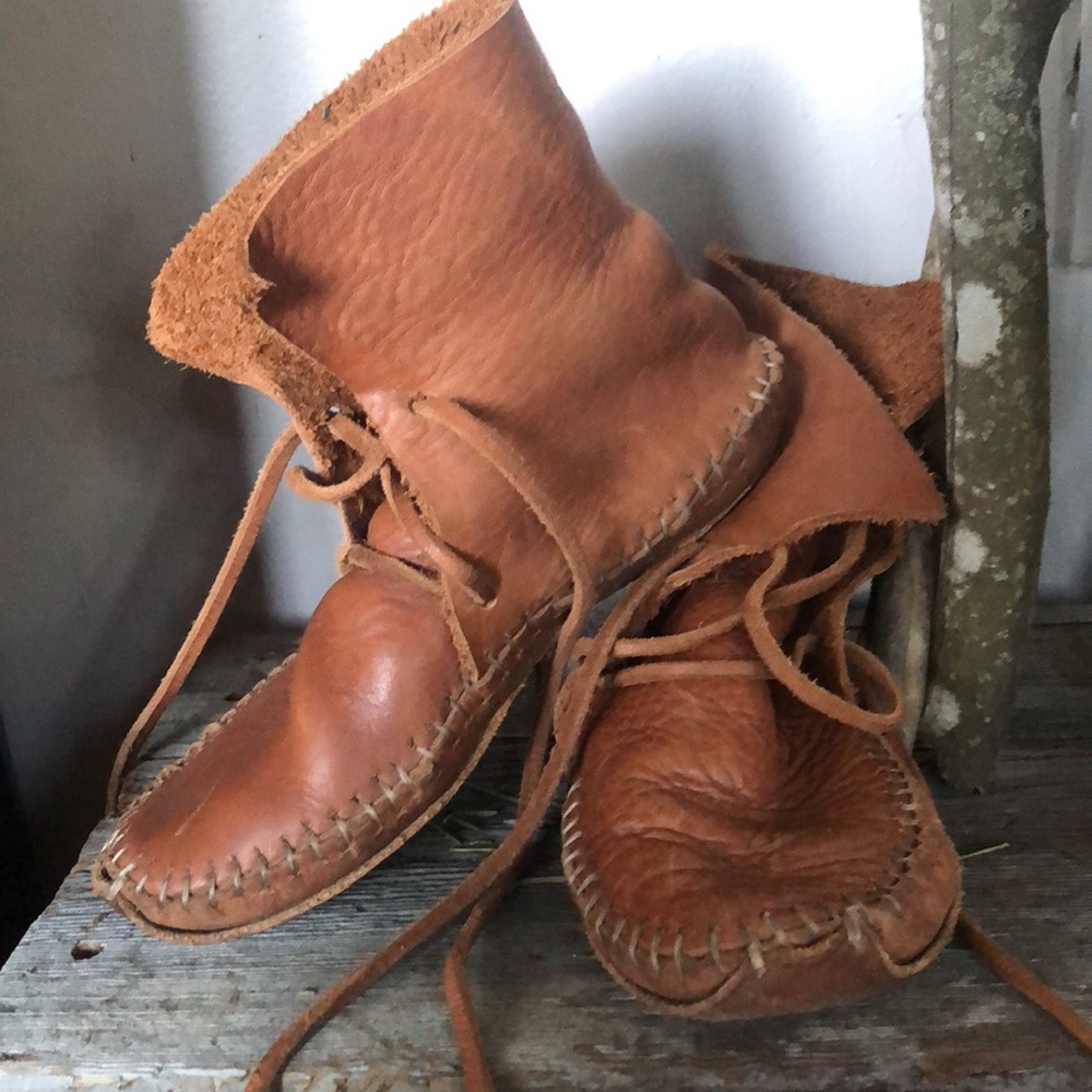 Handmade Buffalo Hide Moccasins
